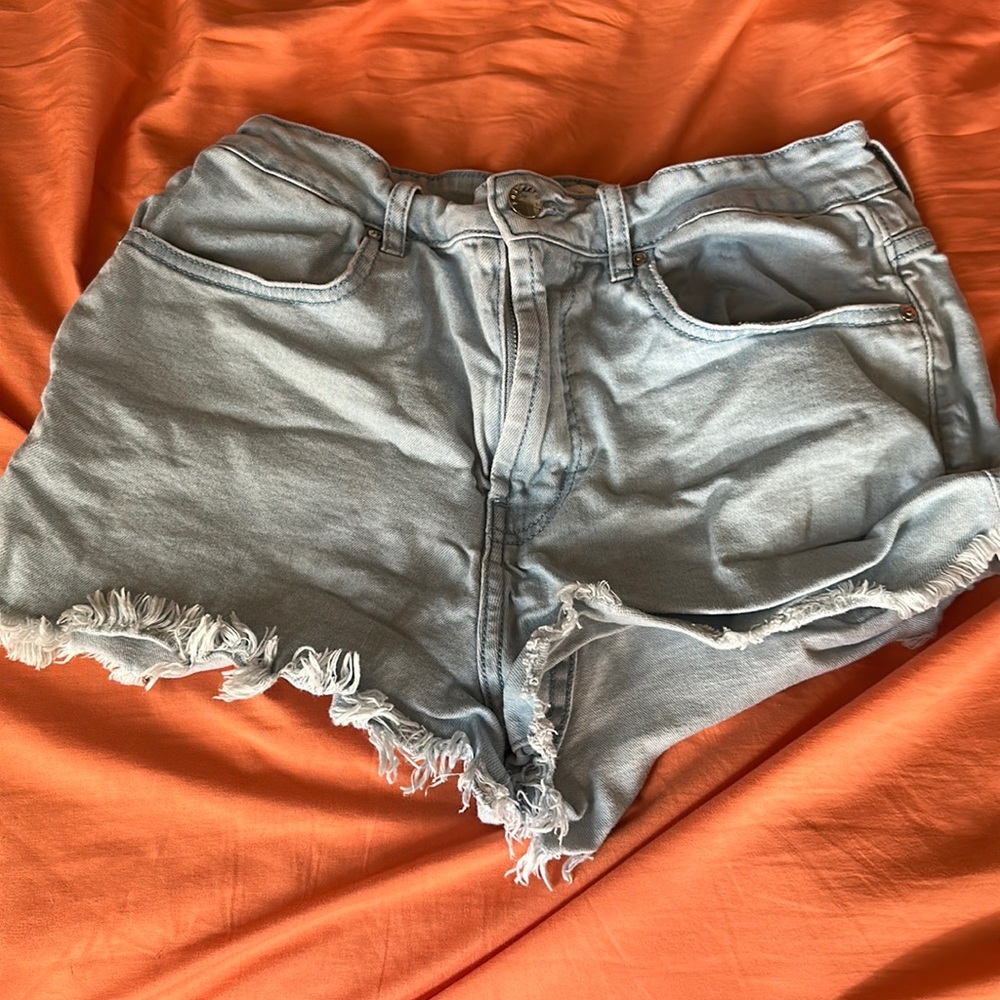 Very short jean shorts